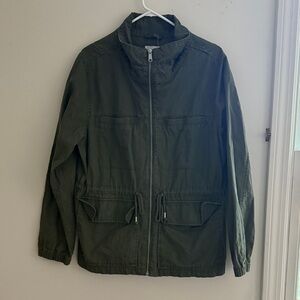 Old Navy Utility Jacket Olive Green Zip-Up Jacket